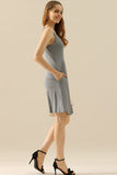 Round Neck Ruched Sleeveless Dress with Pockets • More Colors