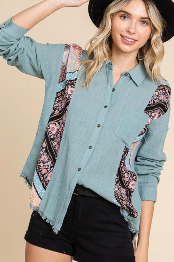 Triniti Mixed Print Top