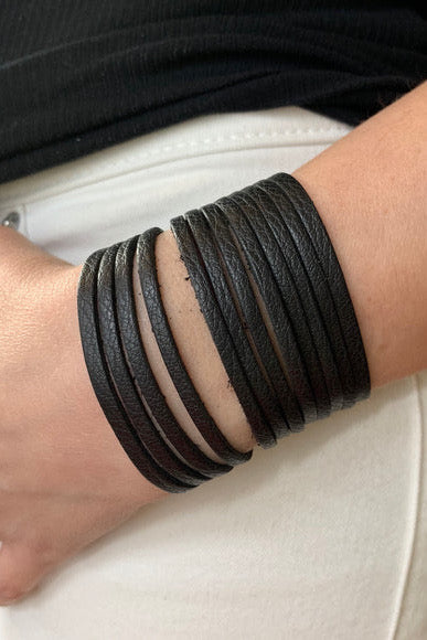 Slit Genuine Leather Cuff • More Colors