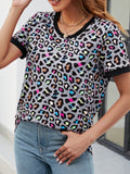 Leopard Round Neck Short Sleeve Tee Shirt • More Colors