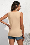 Buttoned Deep V Tank • More Colors