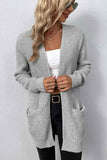 Rib-Knit Open Front Pocketed Cardigan • More Colors