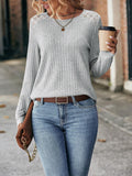 Round Neck Ribbed Long Sleeve T-Shirt • More Colors