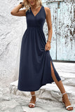 Surplice Neck Slit Sleeveless Dress • More Colors