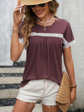 Contrast Round Neck Short Sleeve Tee • More Colors