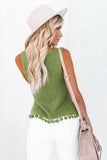 Openwork Tassel Hem Knit Tank • More Colors