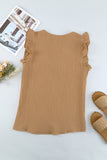 Ruffle Shoulder V-Neck Top • More Colors