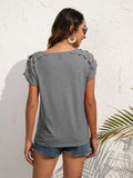 Spliced Lace Cold-Shoulder Top • More Colors