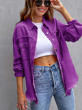 Relaxed Fit Distressed Denim Jacket • More Colors