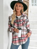 Meet You Outside Plaid Button Down Curved Hem Shacket • More Colors