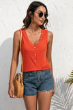Buttoned Deep V Tank • More Colors