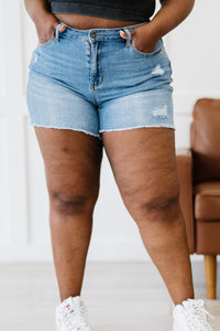 Judy Blue Penny High-Waisted Distressed Shorts