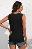Buttoned Deep V Tank • More Colors