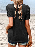 Contrast V-Neck Petal Sleeve Top • More Colors