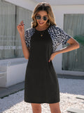 Leopard Print Round Neck Dress • More Colors