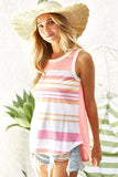Neon Triblend Jersey With Multi Stripe Block Tank