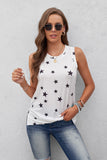 Star Print Tank with Slits • More Colors