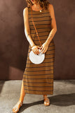 Striped Slit Sleeveless Maxi Dress • More Colors