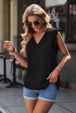 Ruffle Shoulder V-Neck Top • More Colors