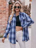 Plaid Dropped Shoulder Longline Shirt • More Colors