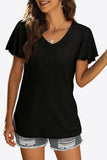 V-Neck Flutter Sleeve Tee Shirt • More Colors