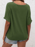 V-Neck Short Sleeve Blouse • More Colors