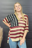 Sweet Land of Liberty Flag Print Sweater