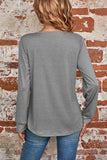 Ruched Square Neck Long Sleeve T-Shirt • More Colors