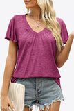V-Neck Flutter Sleeve Tee Shirt • More Colors