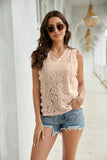 Lace Scalloped Keyhole V-Neck Tank • More Colors