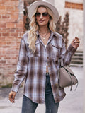 Plaid Dropped Shoulder Longline Shirt • More Colors