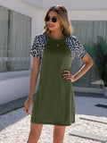 Leopard Print Round Neck Dress • More Colors