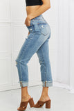 RISEN Leilani Distressed Straight Leg Jeans