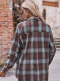 Plaid Dropped Shoulder Longline Shirt • More Colors