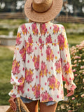 Floral Smocked Lantern Sleeve Blouse • More Colors