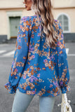 Floral Print Flounce Sleeve Blouse • More Colors