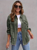 Relaxed Fit Distressed Denim Jacket • More Colors