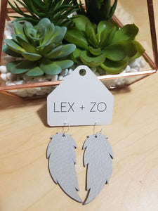 Genuine Leather Feather Earrings