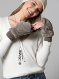 Pop-Top Furry Mittens