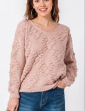 Oh My Heart Pom Sweater - Mauve