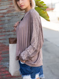 Timeless Zipper + Lace Top - Cocoa