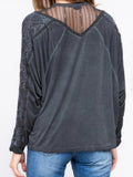 Timeless Zipper + Lace Top - Black