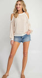 Serenity Cold Shoulder Top - Oatmeal