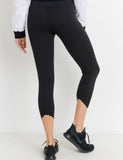 Scallop Hem Leggings - Black