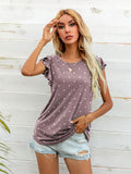 Round Neck Butterfly Sleeve Top • More Colors