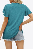 V-Neck Flutter Sleeve Tee Shirt • More Colors