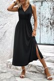 Surplice Neck Slit Sleeveless Dress • More Colors
