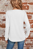 Ruched Square Neck Long Sleeve T-Shirt • More Colors