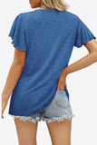 V-Neck Flutter Sleeve Tee Shirt • More Colors