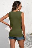 Buttoned Deep V Tank • More Colors